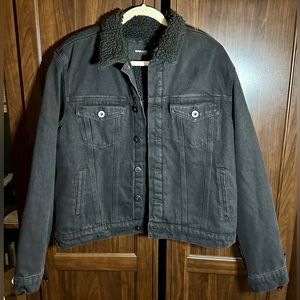 Men’s Fashion Nova Black Sherpa Denim Jacket